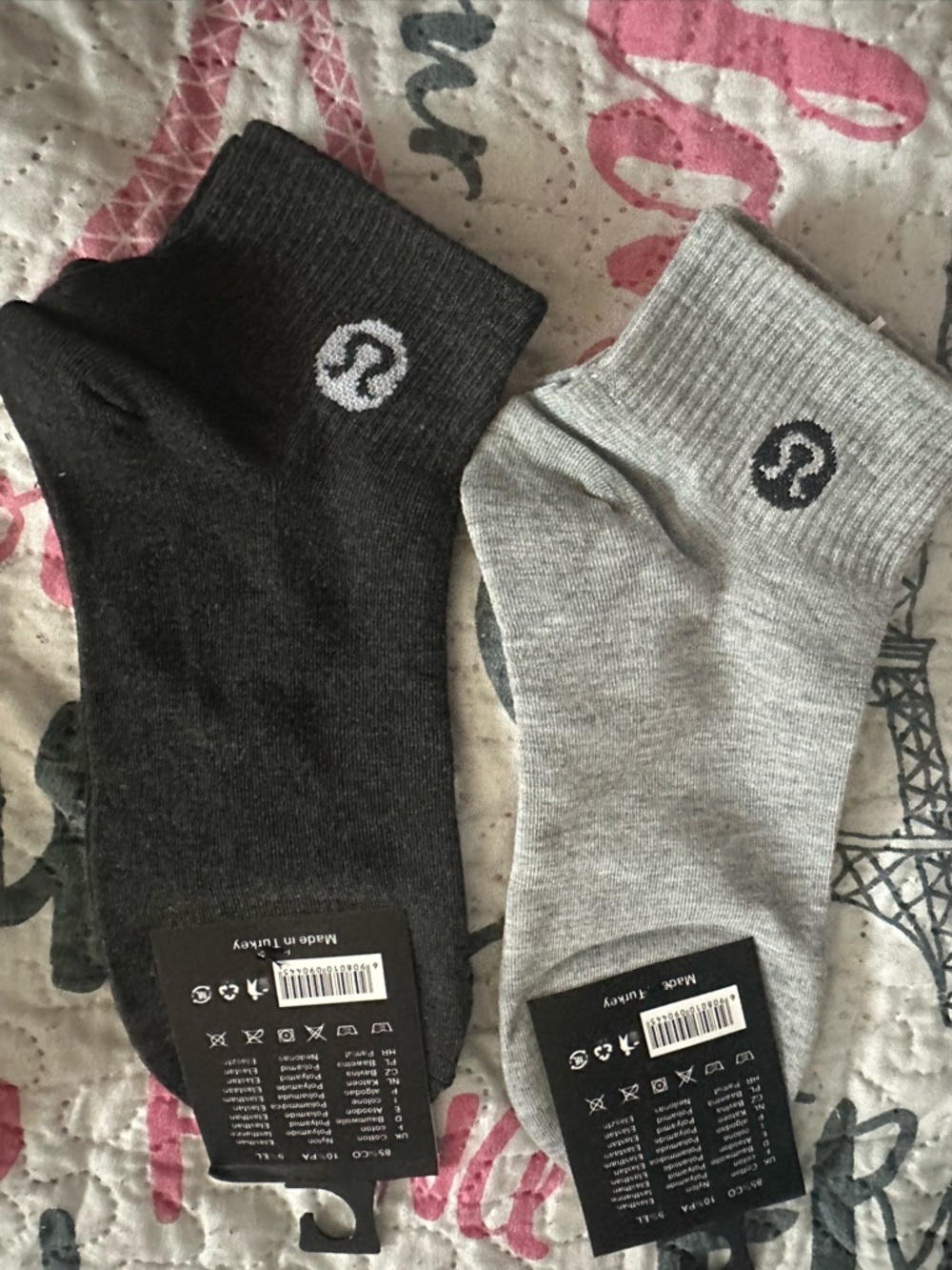 Women Ankle Socks - Gray & Dark Gray (2-Pack). Not authentic